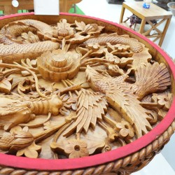 Art: Dragon Table Engraving made of teakwood (image 7 of 28).