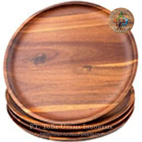 Kitchenware: Kitchen Plates Natural made of teakwood, mahogany wood (image 1 of 1).