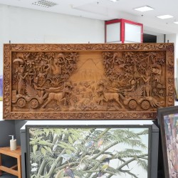 Ukiran: Ukiran Dinding Pandawa di buat dari kayu jati (gambar 1 dari 59).