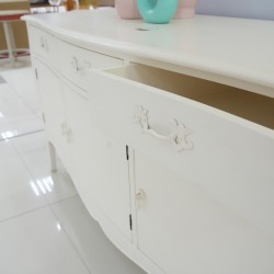 Living Room - Credenza: Cupboard White 3 Drawers made of plywood (image 7 of 27).