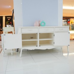 Living Room - Credenza: Cupboard White 3 Drawers made of plywood (image 25 of 27).