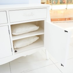 Living Room - Credenza: Cupboard White 3 Drawers made of plywood (image 14 of 27).