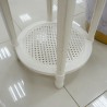 Living Room - Coffee Tables: Round Table White Cream made of mahogany wood, rattan (image 5 of 8).