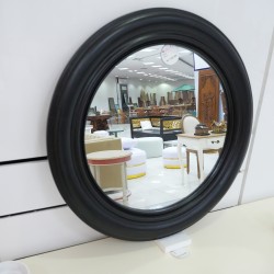 Living Room: Black Round Mirror Glass (image 5 of 7).