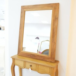 Living Room: Teak Wood Mirror Glass (image 4 of 13).