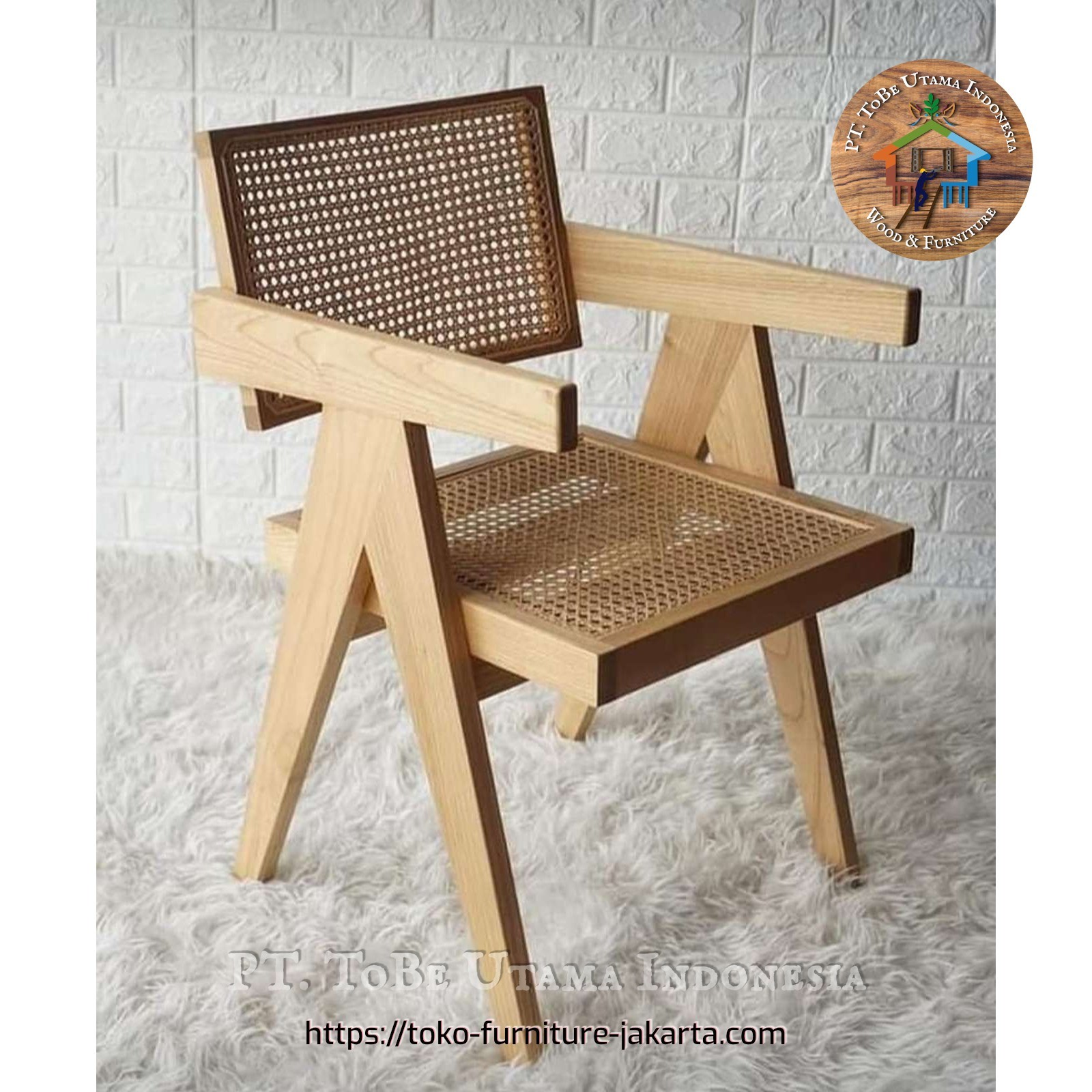 Living Room - Chairs: Rattan Chairs made of teakwood (image 1 of 9).
