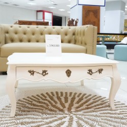 Living Room: White Coffee Table with Drawers (image 2 of 15).