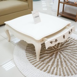 Living Room: White Coffee Table with Drawers (image 3 of 15).