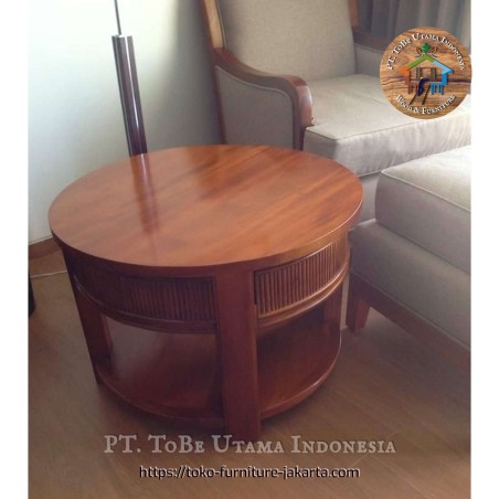 Corner Round Table From Mahogany Wood