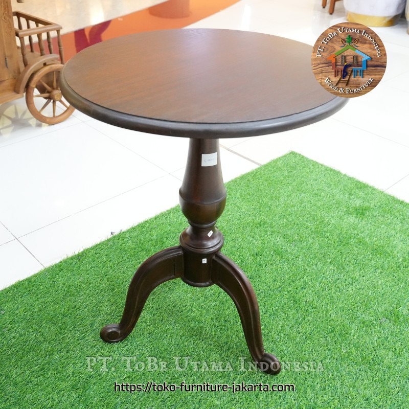 Living Room - Coffee Tables: Round Small Table of Betawi made of teakwood (image 1 of 15).