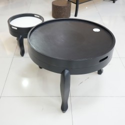 Living Room: Round Coffee Table with Large Tray (image 14 of 18).