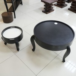 Living Room: Round Coffee Table with Large Tray (image 15 of 18).
