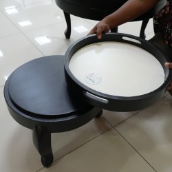 Round Coffee Table with Small Tray