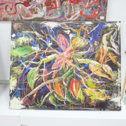 Aksesoris: Lukisan Bunga Abstrak (gambar 3 dari 3).