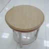 Living Room - Coffee Tables: Round Coffee Table with Glass made of mahogany wood, glass (image 15 of 15).