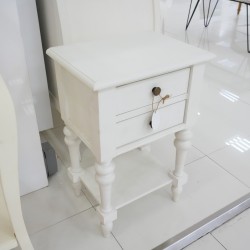Bedroom: White Night Stand With two Drawers (image 5 of 19).