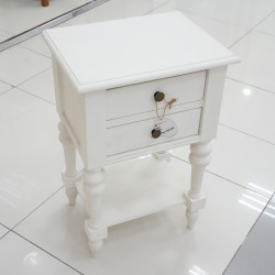 Bedroom: White Night Stand With two Drawers (image 6 of 19).