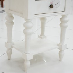 Bedroom: White Night Stand With two Drawers (image 2 of 19).