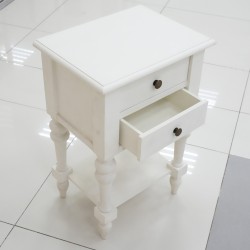 Bedroom: White Night Stand With two Drawers (image 1 of 19).