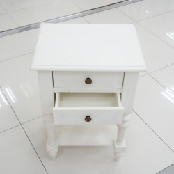 Bedroom: White Night Stand With two Drawers (image 12 of 19).