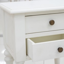 Bedroom: White Night Stand With two Drawers (image 17 of 19).