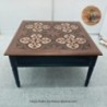 Living Room: Square Table made of solid wood, plywood, veneer inlay (image 1 of 1).