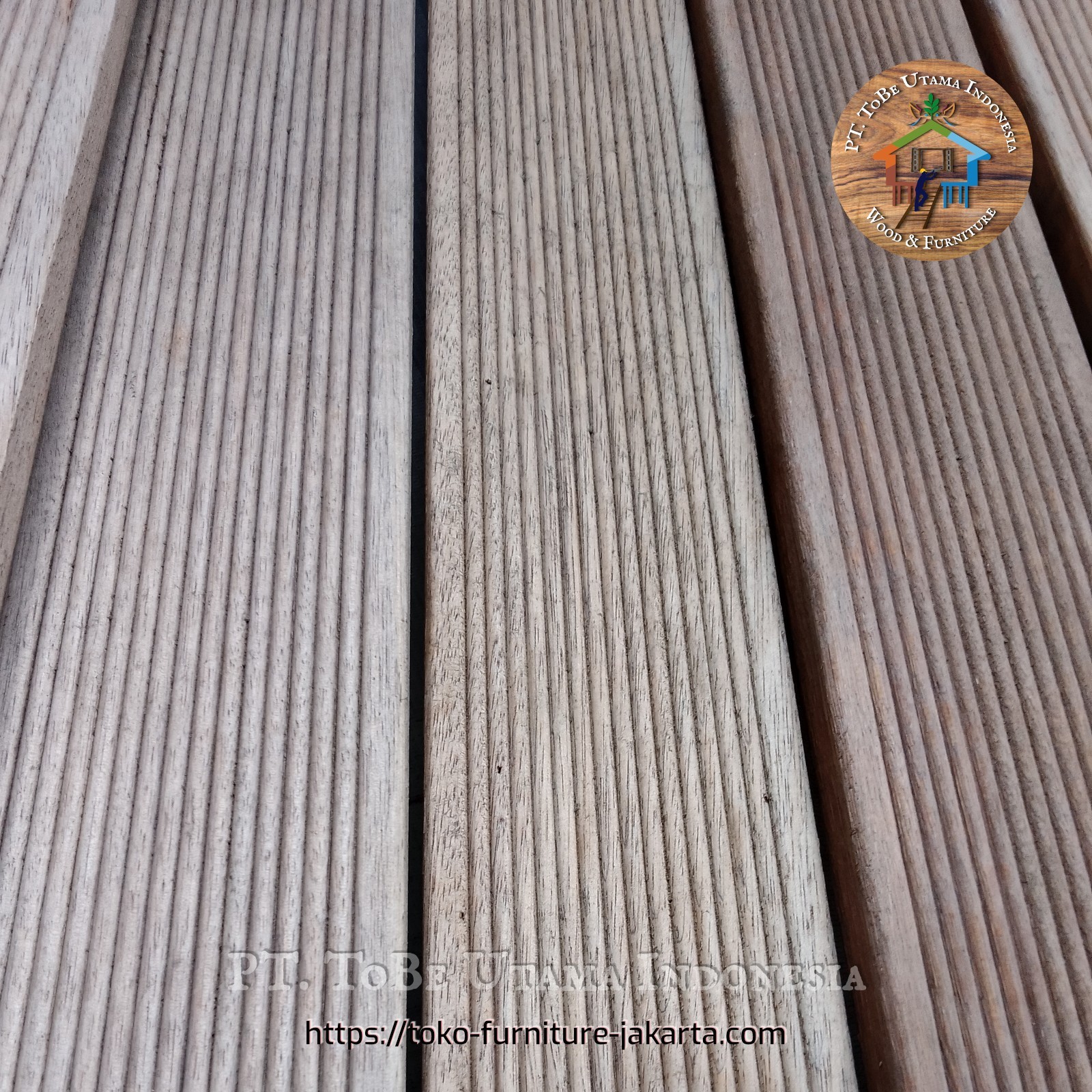 Lantai Decking Kayu Terbuat dari Kayu keras untuk Outdoor