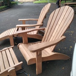 Living Room - Chairs: Teak Adirondack Chairs made of teakwood (image 4 of 6).