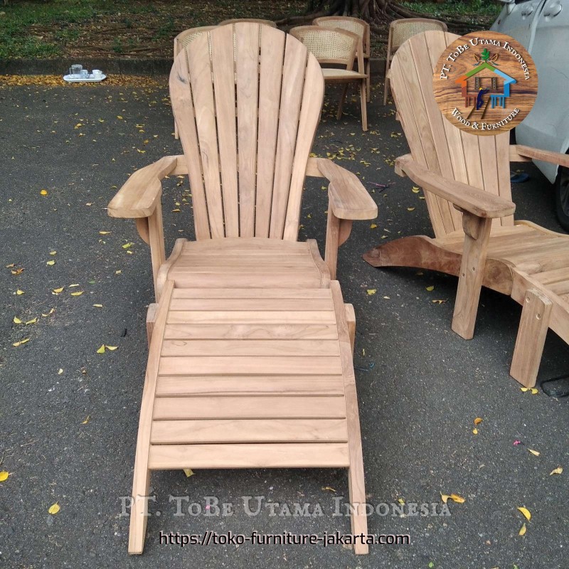 Living Room - Chairs: Teak Adirondack Chairs made of teakwood (image 1 of 6).