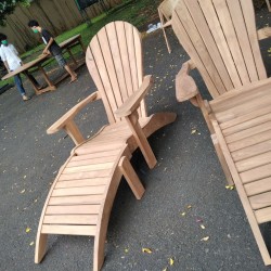 Living Room - Chairs: Teak Adirondack Chairs made of teakwood (image 2 of 6).