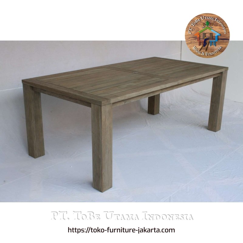 Ruang Makan - Meja Makan: KJ Meja makan kayu Jati warna tua di buat dari kayu jati, kayu mahoni (gambar 1 dari 1).