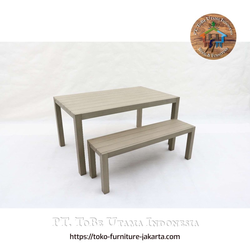 Garden - Teak: KJ Garden Cafe Table Set Mahogany grey made of teakwood, mahogany wood (image 1 of 1).