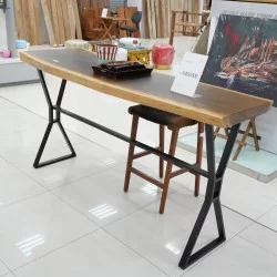 Ruang Makan - Meja Makan: Meja Bar Industrial di buat dari kayu trembesi, kaki meja besi (gambar 1 dari 9).