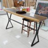 Dining Room - Dining Tables: Industrial Bar Table made of trembesi wood, iron table legs (image 1 of 9).