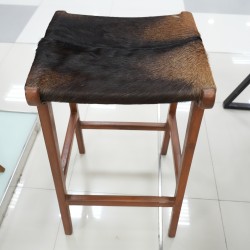 Dining Room - Dining Chairs: Cowhide Bar Stools made of solid wood, goat skin (image 1 of 7).