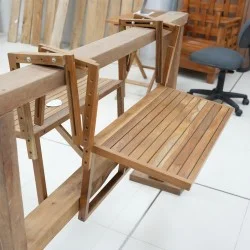 Outdoor - Balcony: Adjustable Hanging Balcony Railing Table made of teakwood (image 1 of 8).