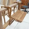 Outdoor - Balcony: Adjustable Hanging Balcony Railing Table made of teakwood (image 1 of 8).