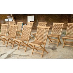 Garden - Teak: Folding Chairs Natural made of teakwood (image 2 of 2).