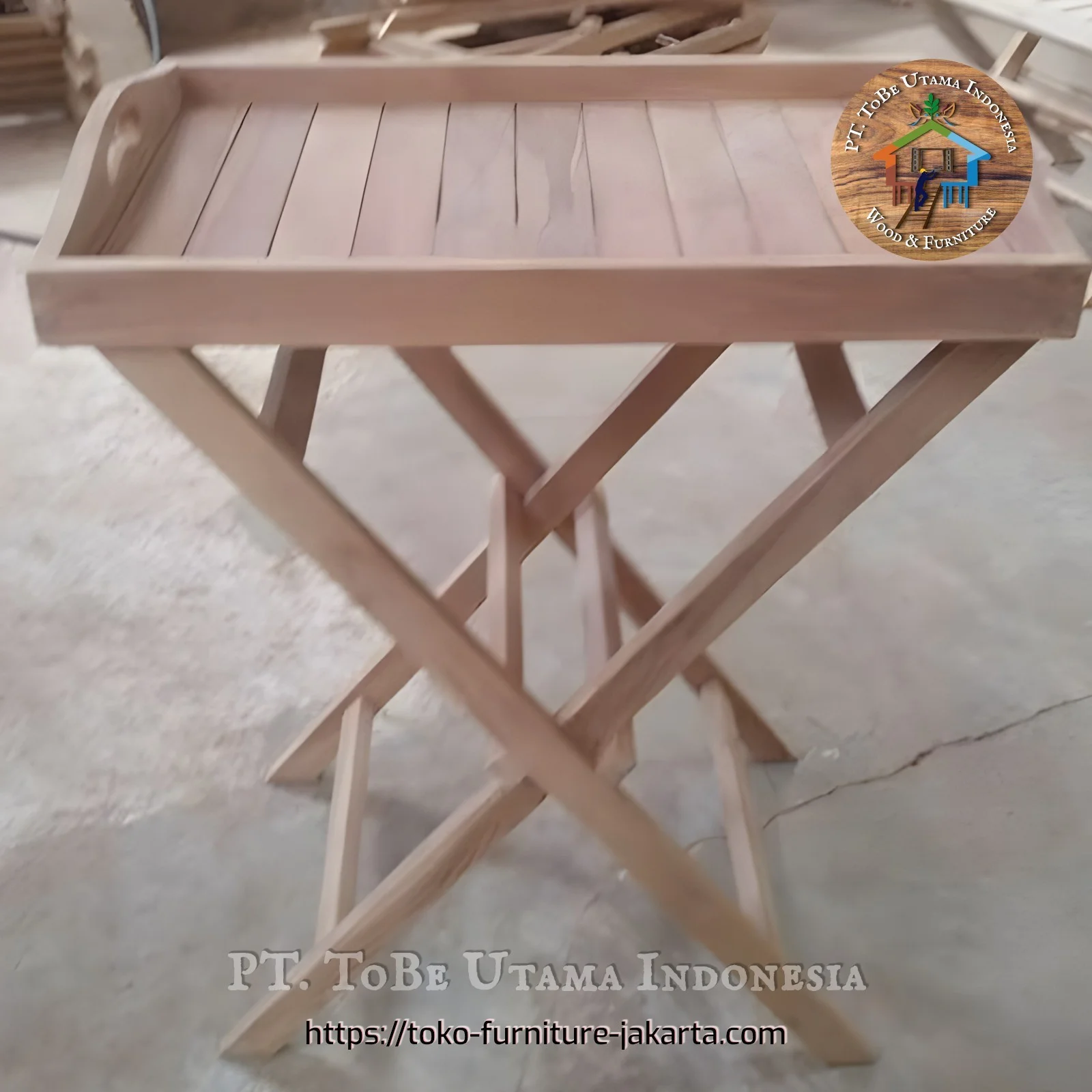 Garden - Teak Garden Furniture: Folding Table with Tray (image 1 of 5).