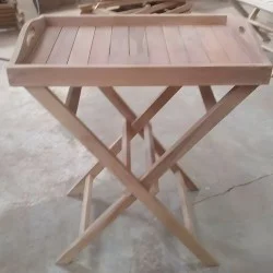 Taman - Furniture Kayu Jati: Meja Lipat Dengan Nampan (gambar 1 dari 5).