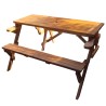 Garden: Wooden Garden Bench with Umbrella (image 2 of 7).