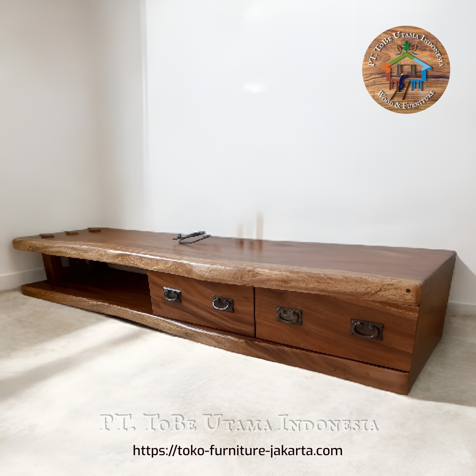 Living Room: Solid Wood Cabinet Suar (image 1 of 4).