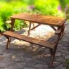 Garden: Wooden Garden Bench with Umbrella (image 5 of 7).