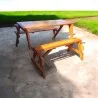 Garden: Wooden Garden Bench with Umbrella (image 6 of 7).
