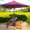 Garden: Wooden Garden Bench with Umbrella (image 4 of 7).