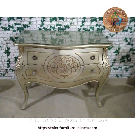 Bedroom - Dressing Tables: Dressing Table Karina made of mahogany wood, glass (image 1 of 1).