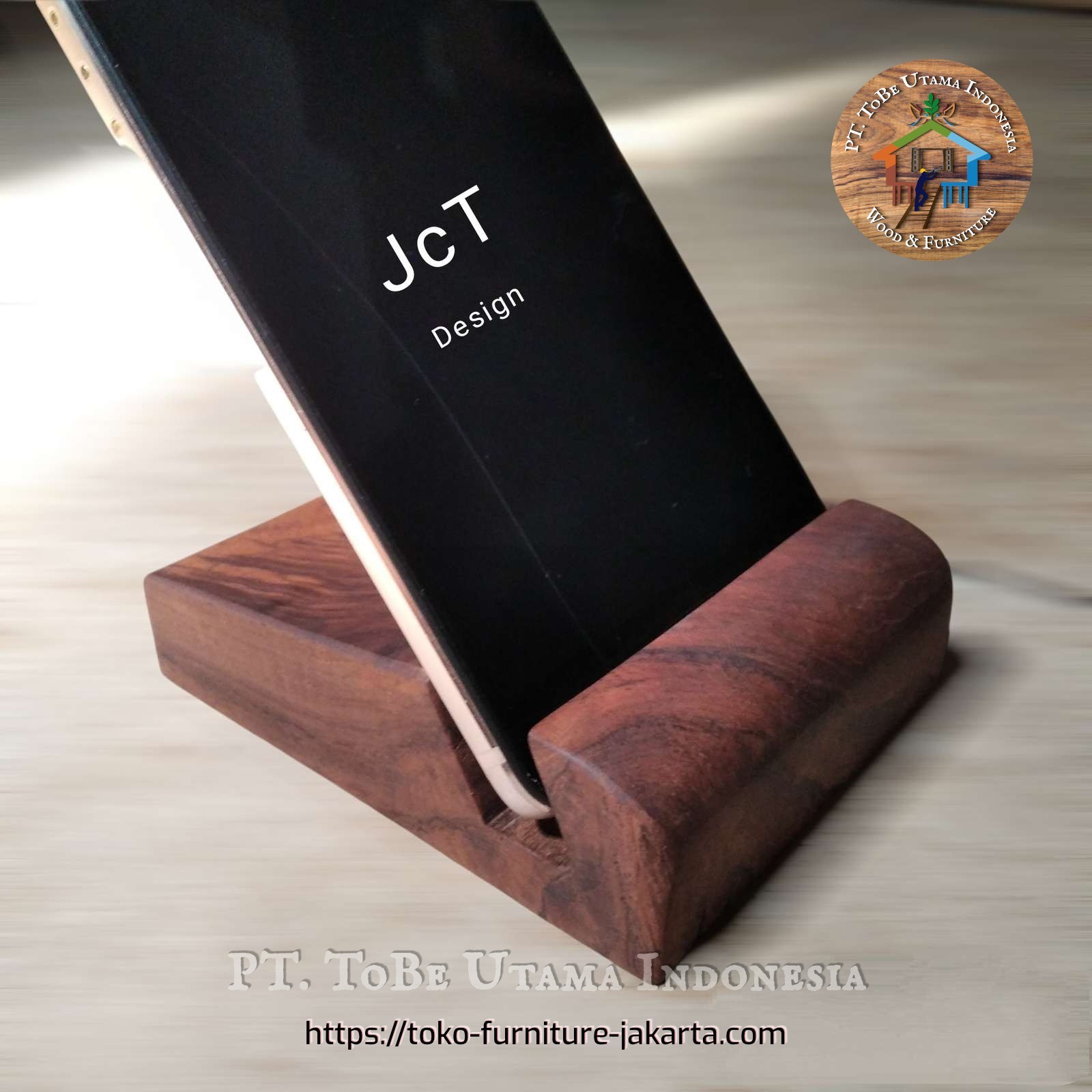 Accessories: Mouse Phone Holder made of mahogany wood, jackfruit wood (image 1 of 4).