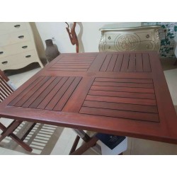 Terrace Tables: Teak Wood Square Folding Table made of teakwood (image 3 of 3).