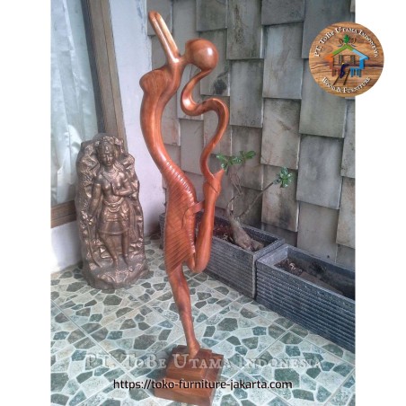 Art: Trembesi Wood Single Statue made of trembesi wood (image 1 of 1).