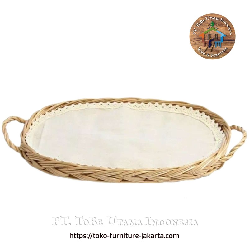 Kitchenware: Rattan Bread Tray made of rattan (image 1 of 2).